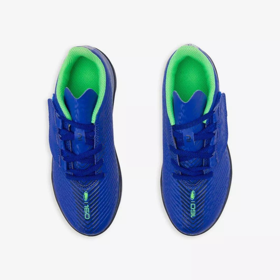 Kids Unisex Rip-Tab Football Boots - 160 Easy Turf, Blue, No Color, large image number 5