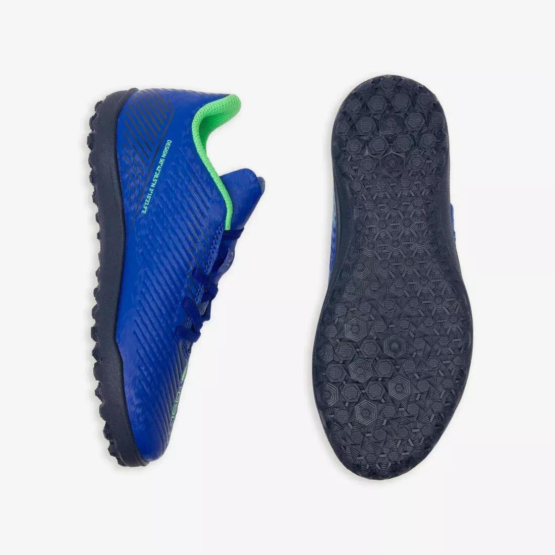 Kids Unisex Rip-Tab Football Boots - 160 Easy Turf, Blue, No Color, large image number 6