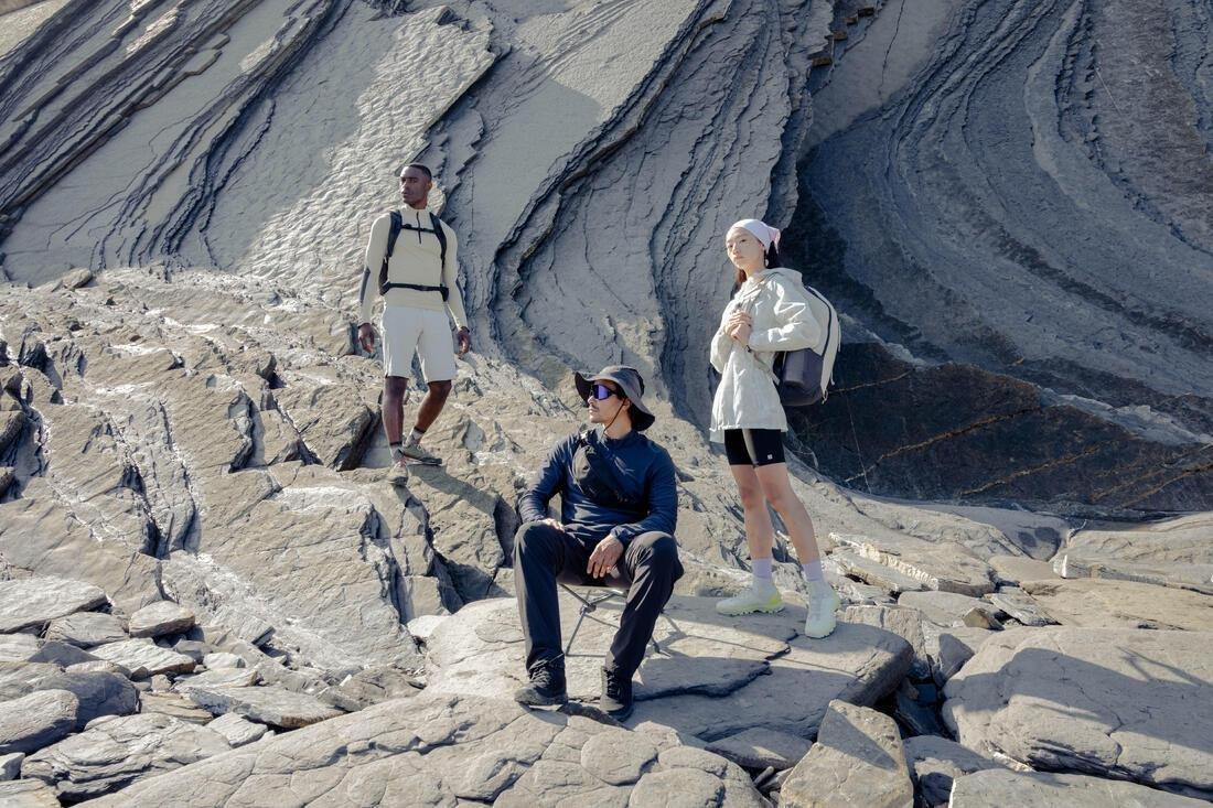 Women's Short-sleeved Hiking T-Shirt, Pearl Beige, No Color, large image number 4