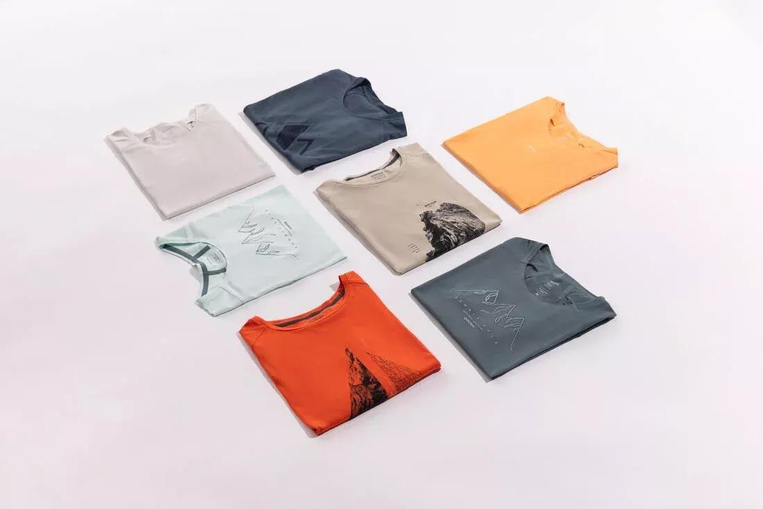 Women's Short-sleeved Hiking T-Shirt, Pearl Beige, No Color, large image number 5