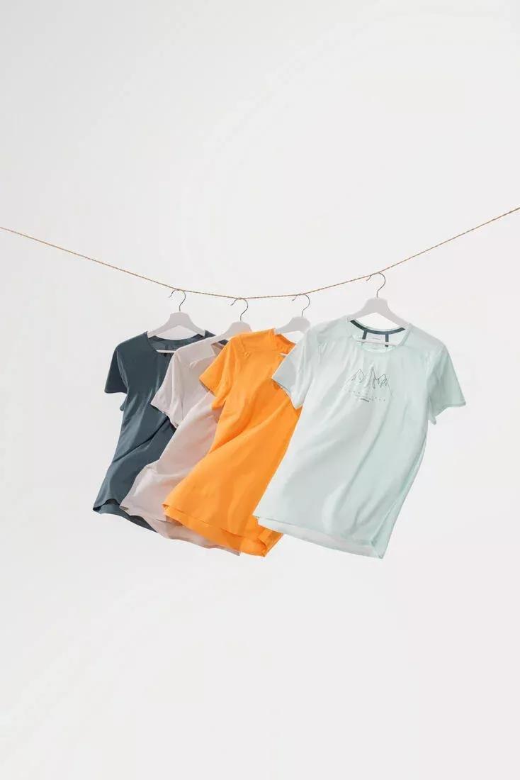 Women's Short-sleeved Hiking T-Shirt, Pearl Beige, No Color, large image number 6