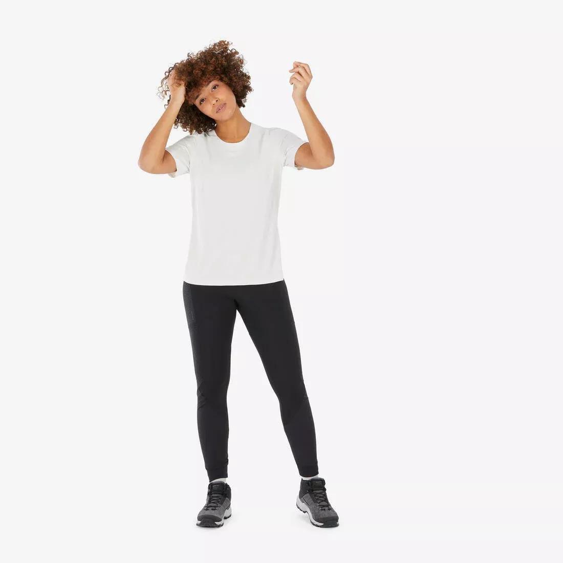 Women's Short-sleeved Hiking T-Shirt, Pearl Beige, No Color, large image number 11