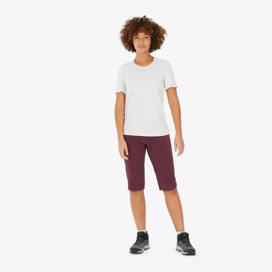 Women's Short-sleeved Hiking T-Shirt, Pearl Beige, No Color, large image number 13