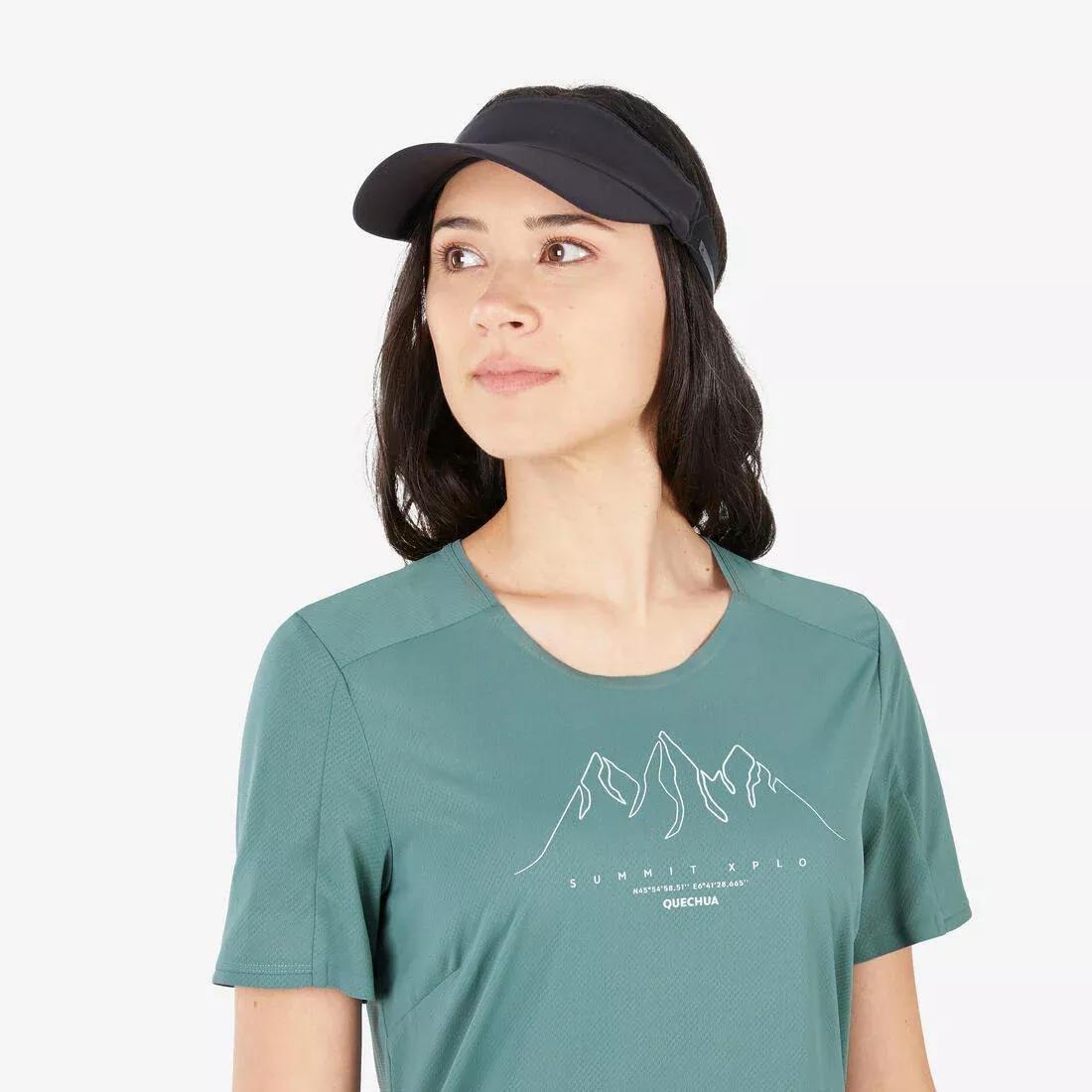 Women Short-Sleeved Hiking T-Shirt - Mh500, Green, , large image number 3