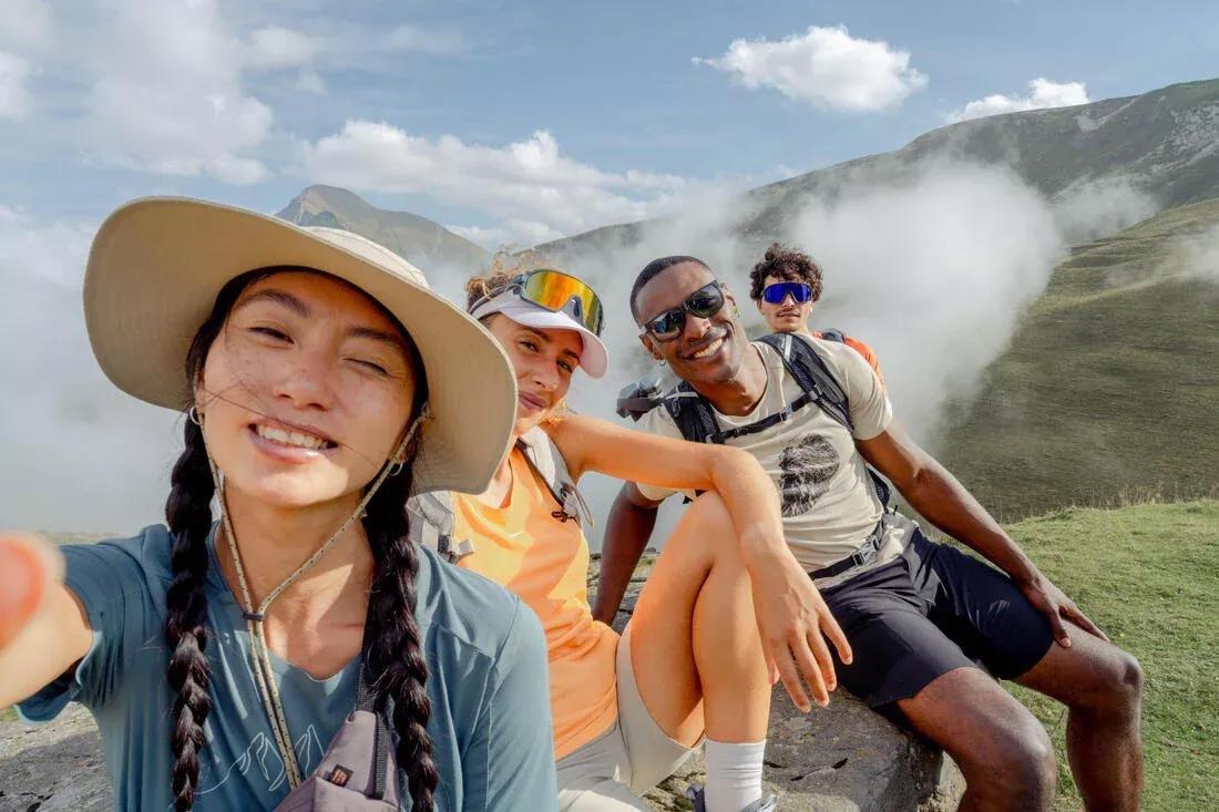 Women Short-Sleeved Hiking T-Shirt - Mh500, Green, No Color, large image number 13