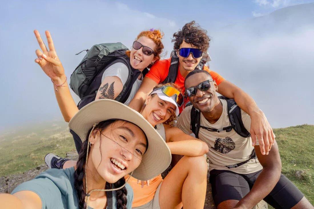 Women Short-Sleeved Hiking T-Shirt - Mh500, Green, No Color, large image number 14