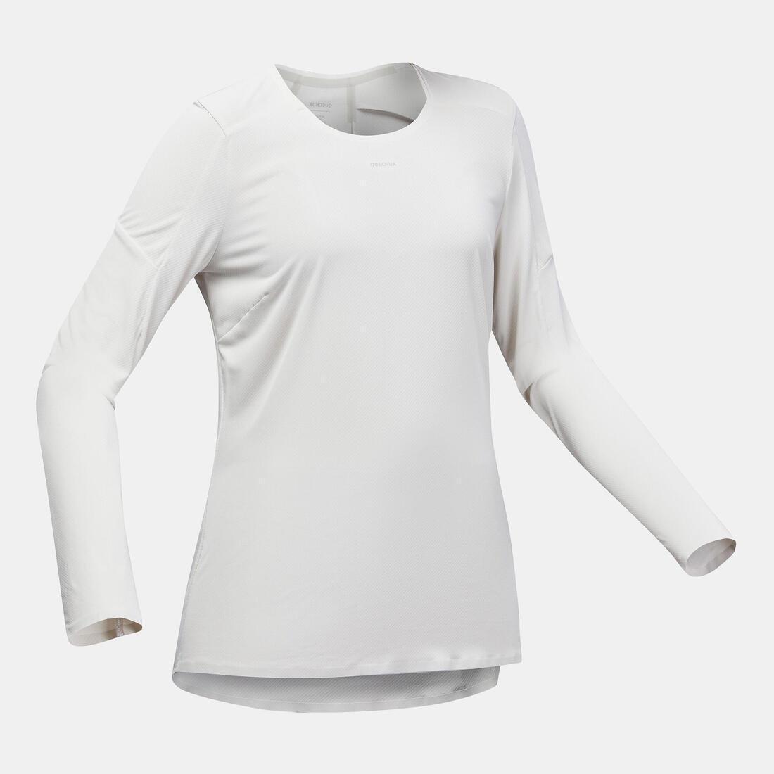 Women Long Sleeve Hiking T-Shirt - Mh500, Beige, , large image number 3