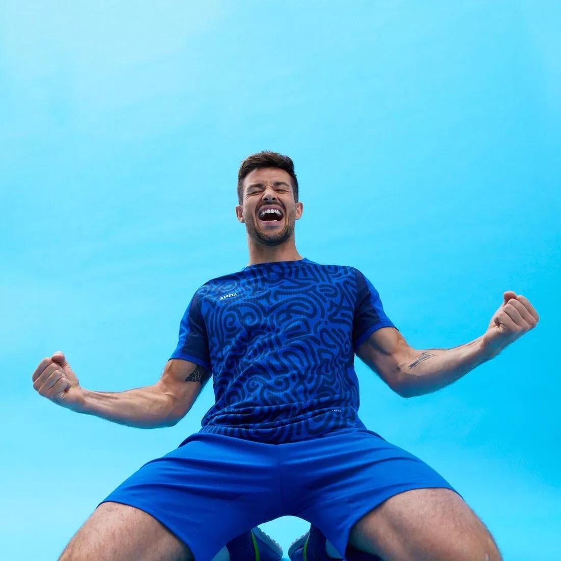 Short-Sleeved Football Shirt Viralto Ltd - Blue Grey & Neon, black, , large image number 5