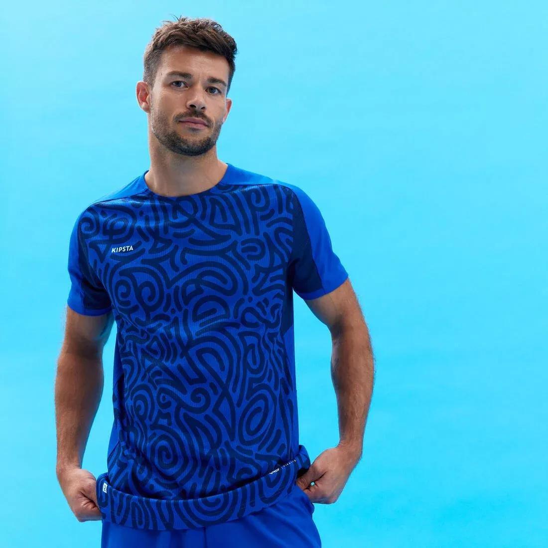 Short-Sleeved Football Shirt Viralto Ltd - Blue Grey & Neon, black, , large image number 6