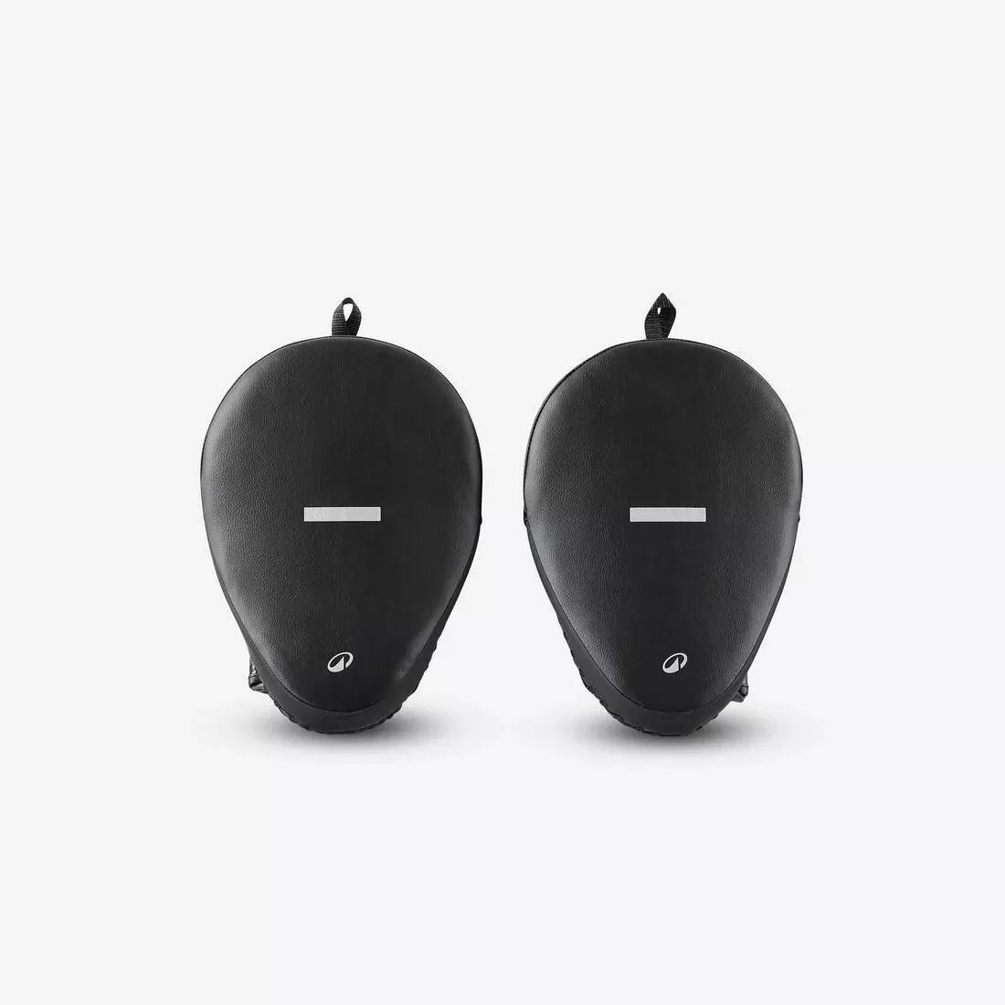 GRAPHITE BLACK Curved Punch Mitts with Fastener Strap - Black, No Color, medium