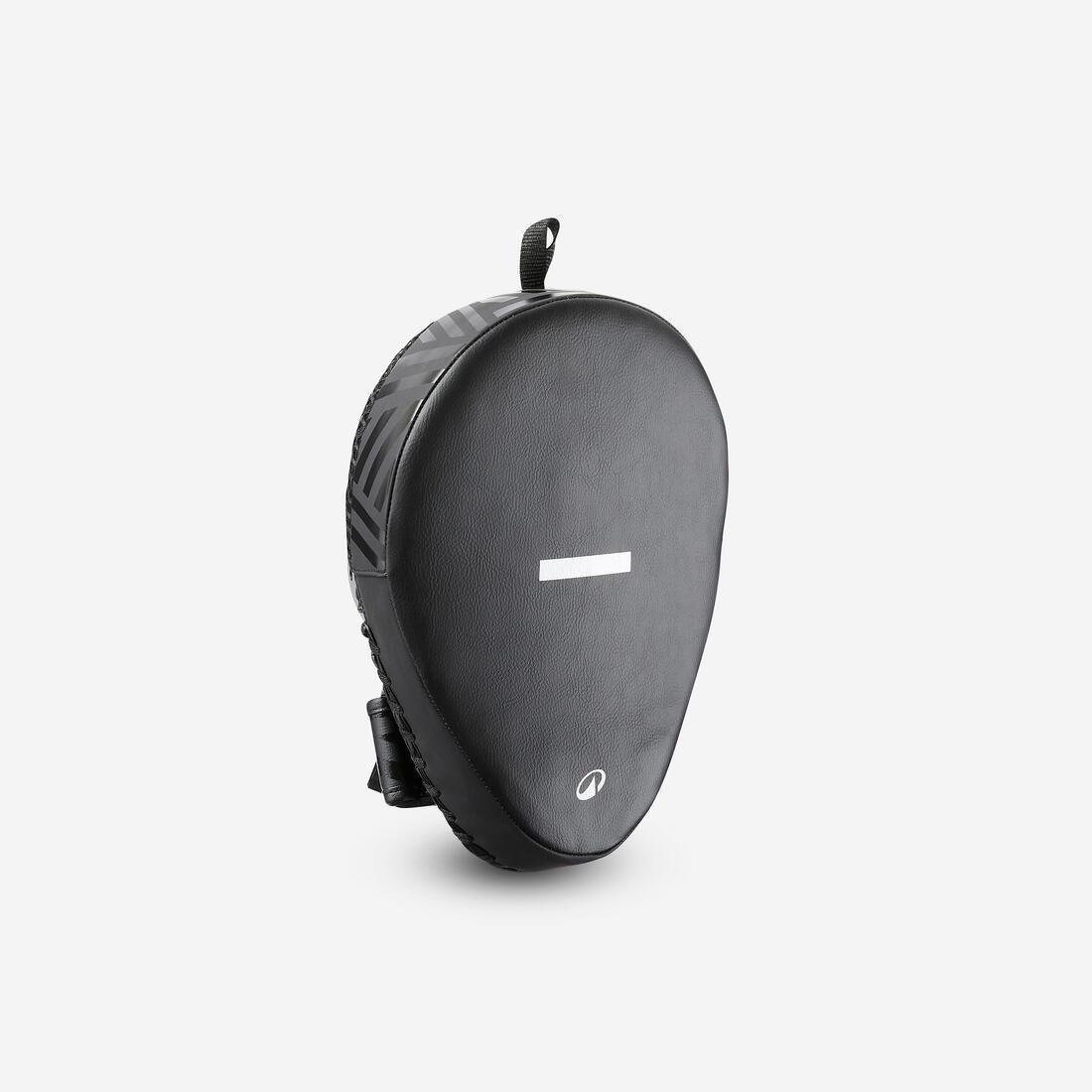 GRAPHITE BLACK Curved Punch Mitts with Fastener Strap - Black, No Color, medium