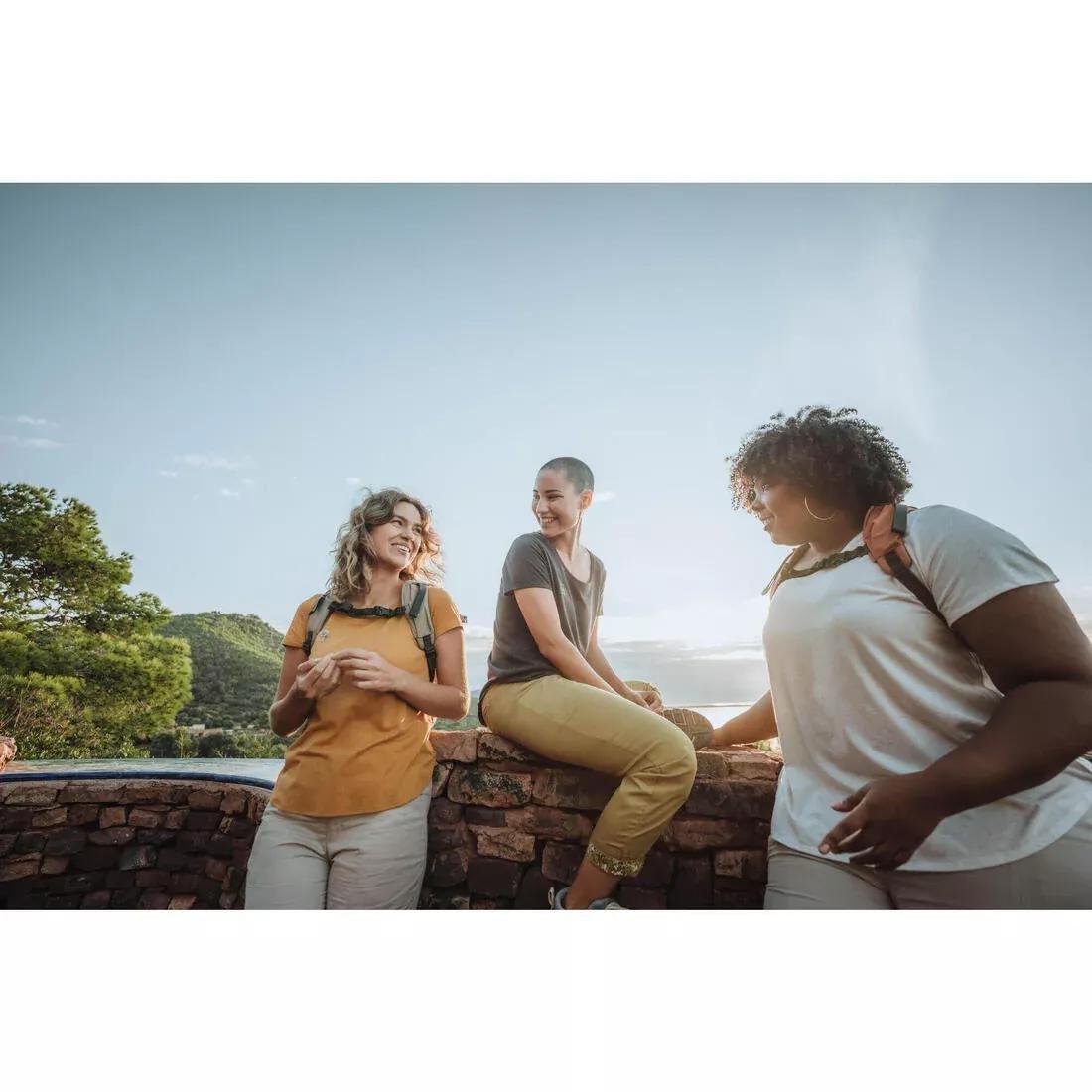 Women Hiking T-Shirt - NH500, Khaki, No Color, large image number 10