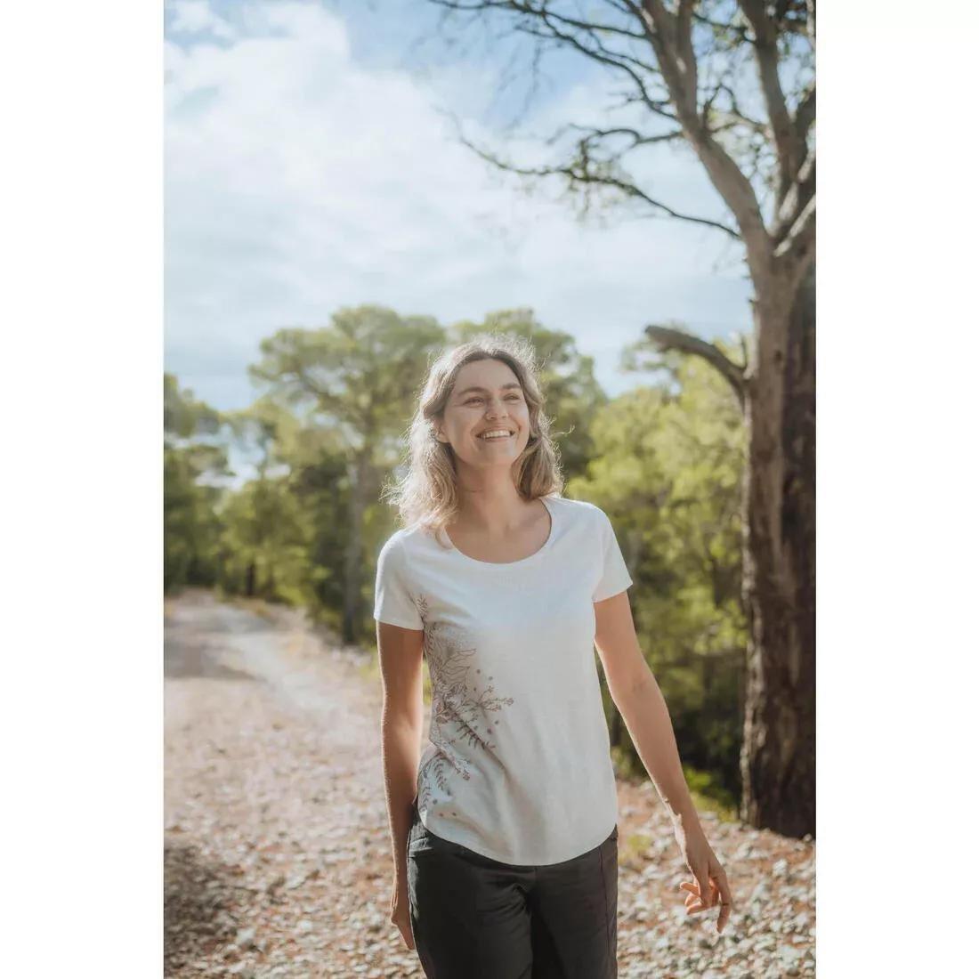 Women Hiking T-Shirt - NH500, White, No Color, large image number 10