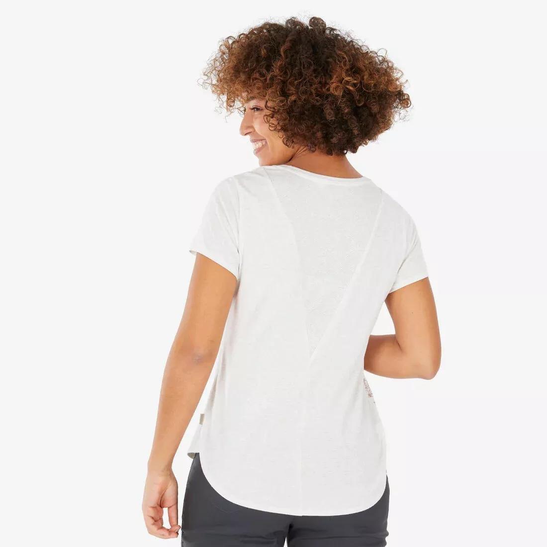 Women Hiking T-Shirt - NH500, White, No Color, large image number 12
