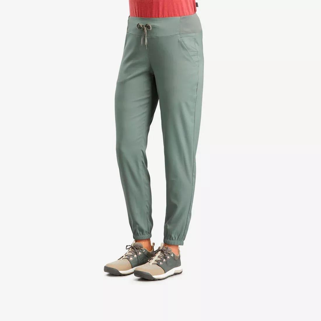 Women Hiking Trousers - NH100, Green, No Color, medium
