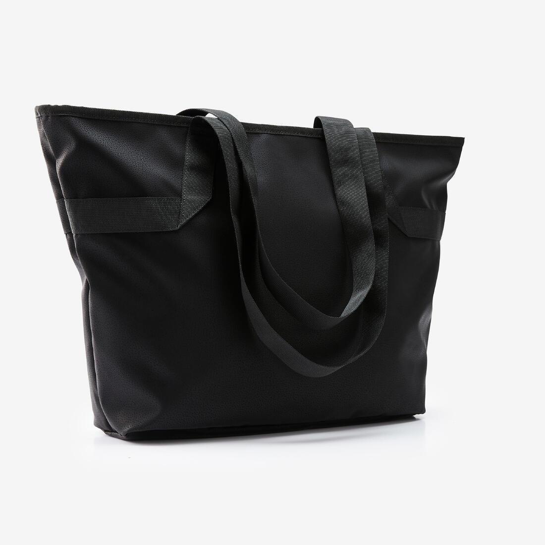 Leather Look Sport Tote Bag - 25 L, Black, No Color, medium