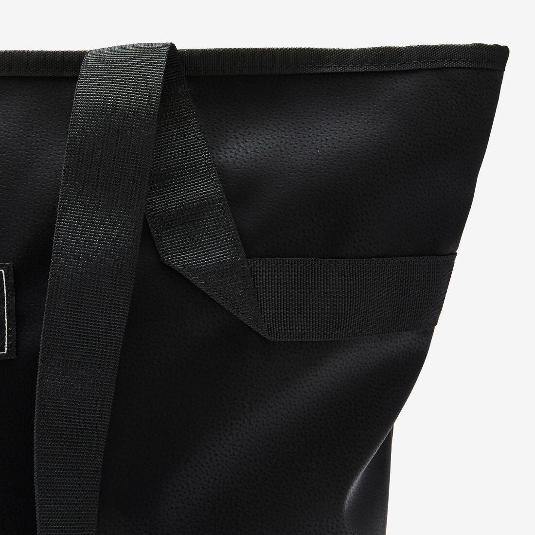 Leather Look Sport Tote Bag - 25 L, Black, No Color, medium