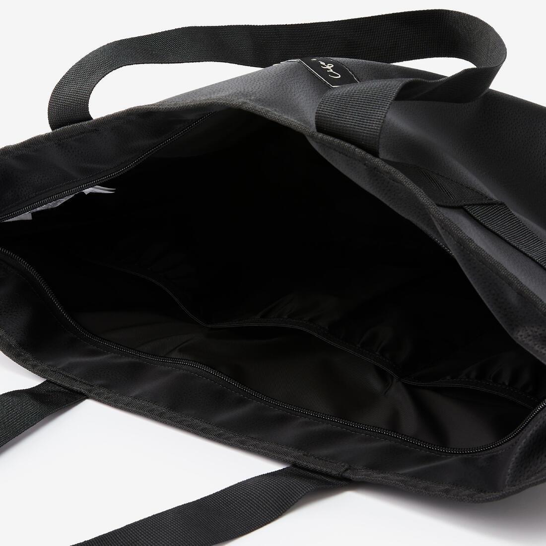 Leather Look Sport Tote Bag - 25 L, Black, No Color, large image number 3