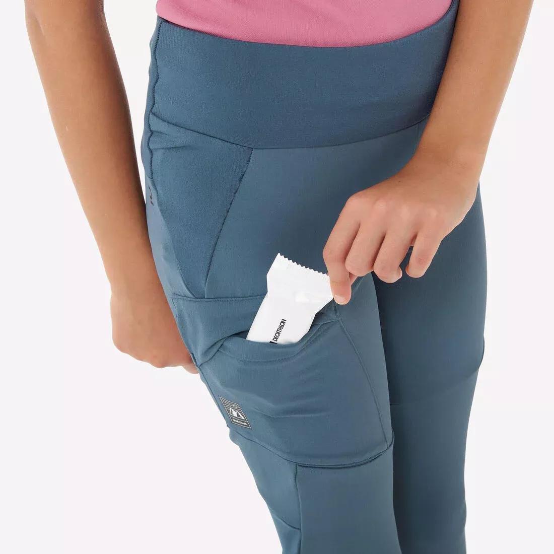 Kids Unisex Hiking Leggings, 7-15 Years - MH500, Blue, No Color, large image number 4