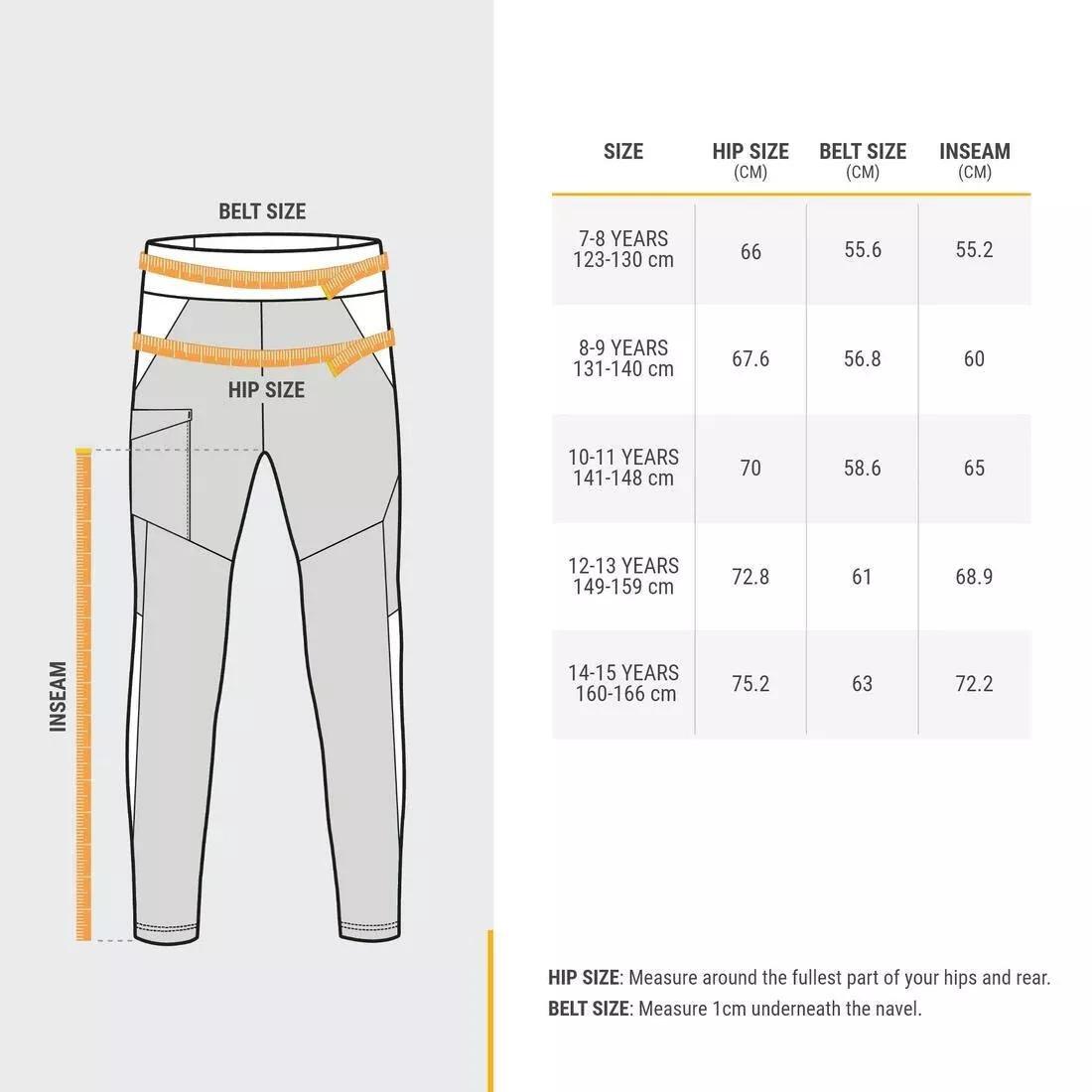 Kids Unisex Hiking Leggings, 7-15 Years - MH500, Blue, No Color, large image number 6