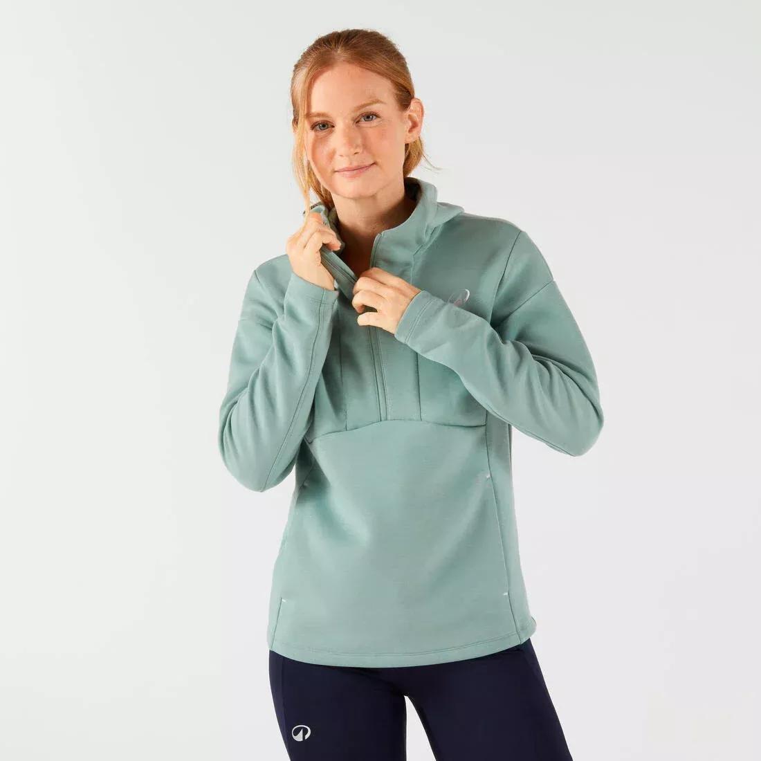 Women Zip-Up Tennis Hoodie, Green, No Color, large image number 0