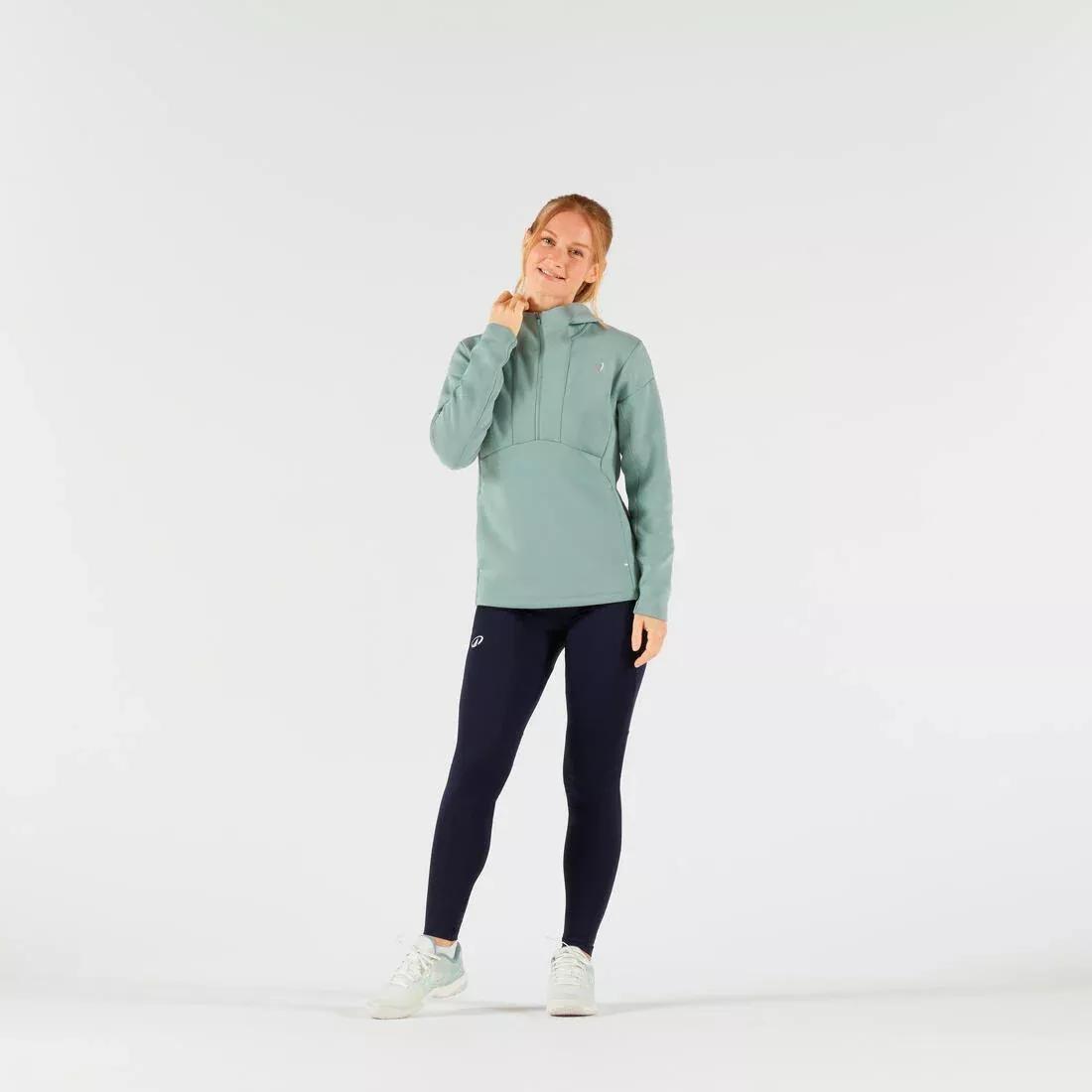 Women Zip-Up Tennis Hoodie, Green, No Color, large image number 3