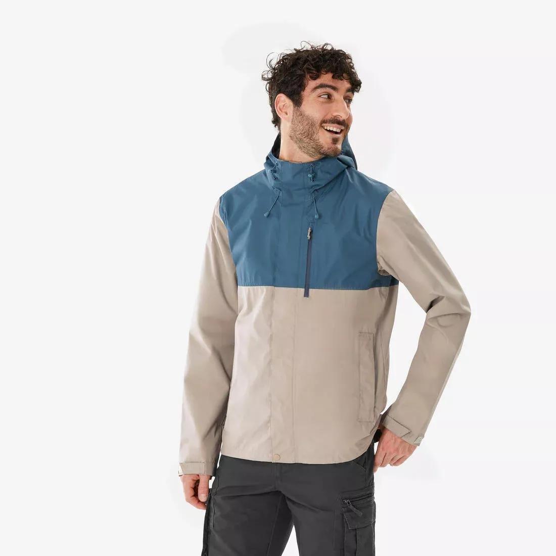 Men Waterproof Hiking Jacket - NH500, Green, No Color, large image number 1