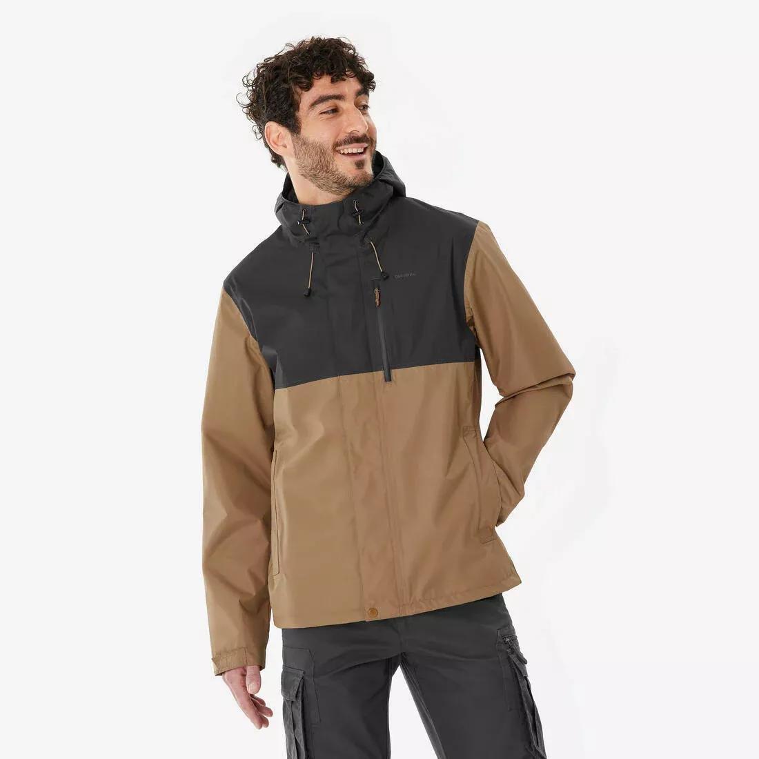 Men Waterproof Hiking Jacket - NH500, Green, No Color, large image number 2