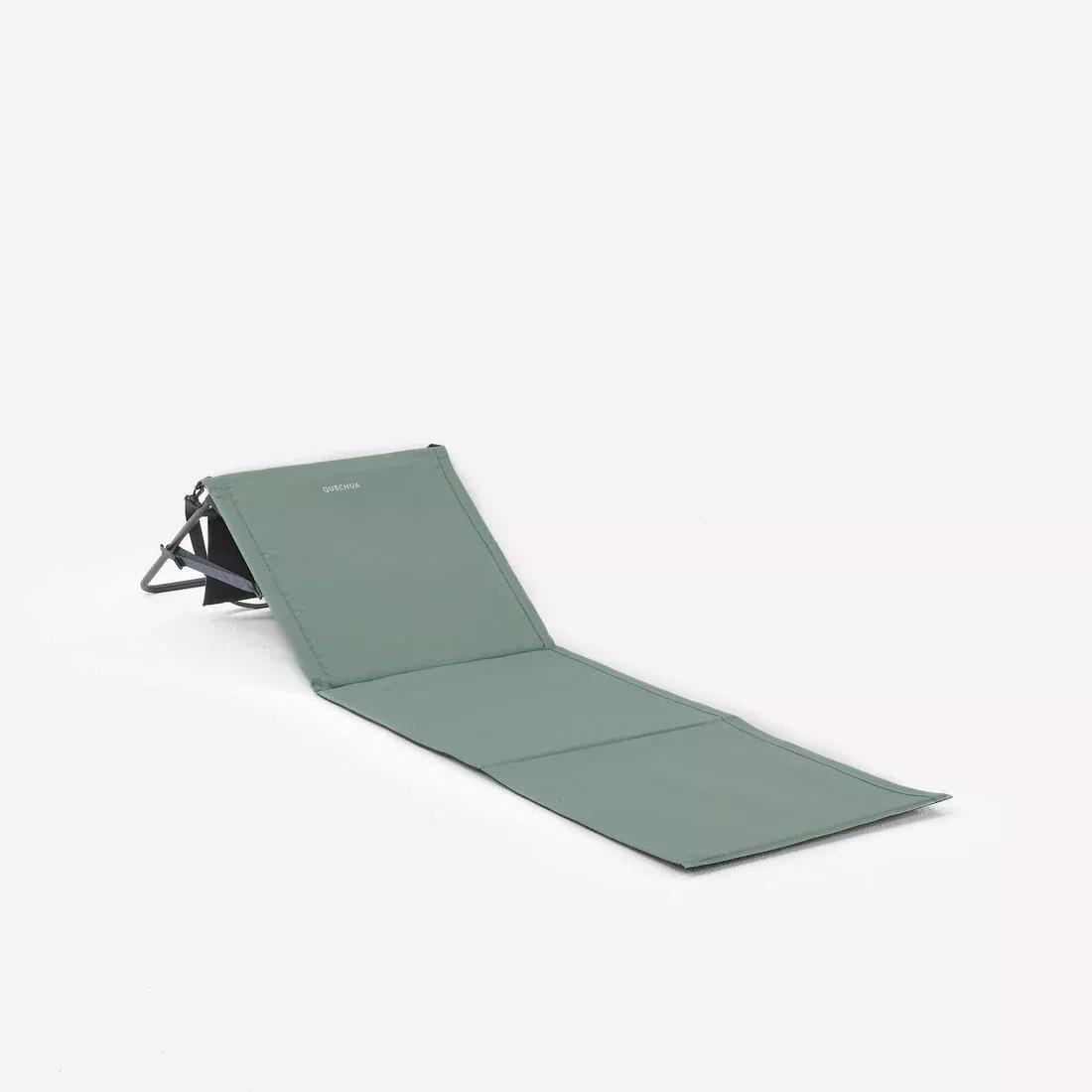 EUCALYPTUS GREEN Fold-down camping and beach mat, with reclining backrest, No Color, large image number 3