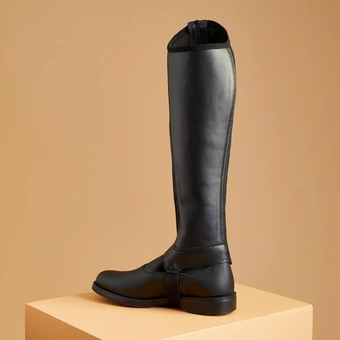 100 Mesh Adult Horse Riding Half-Chaps, No Color, medium