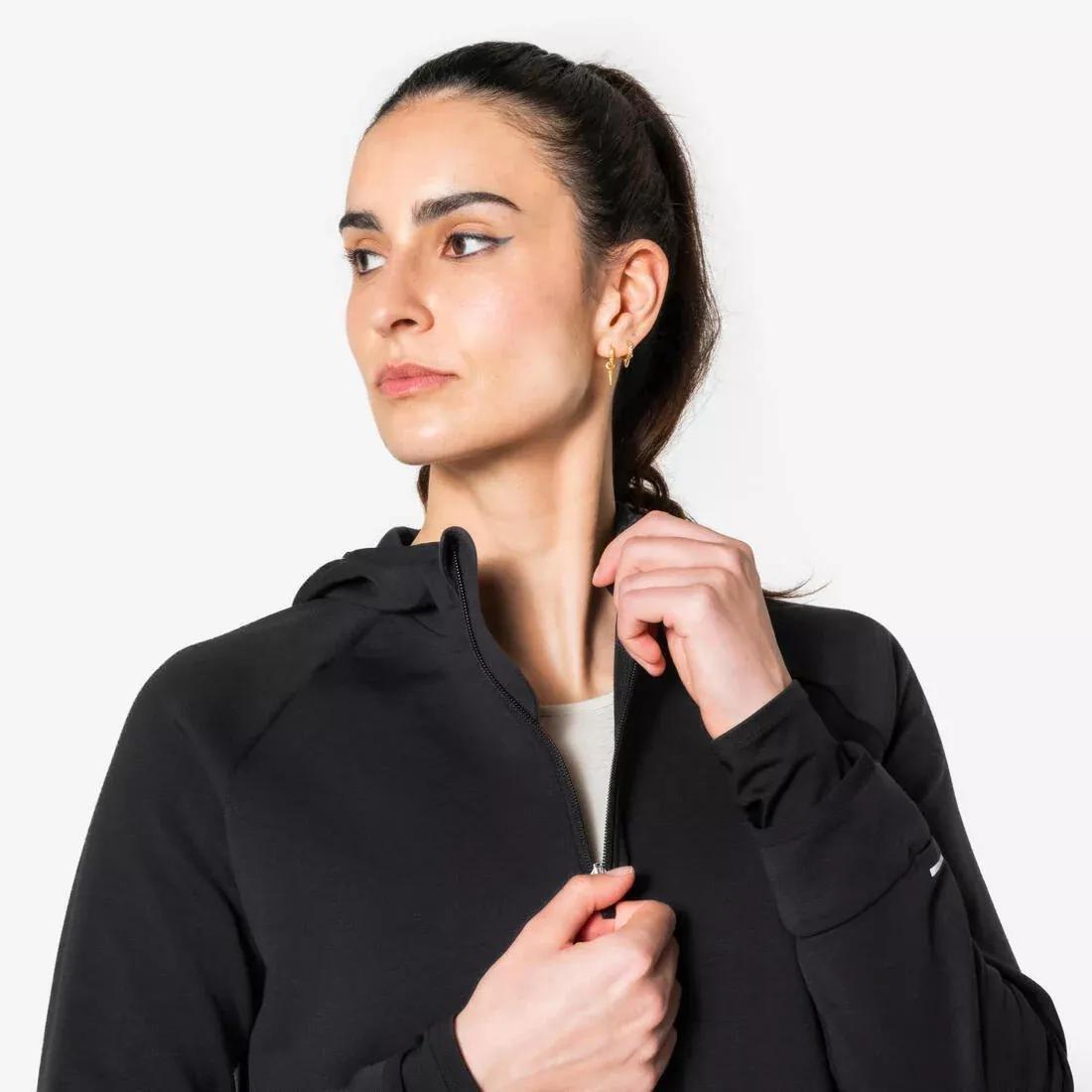 Women Warm Running Jacket - Kiprun Run 500 Warm, Black, No Color, large image number 3