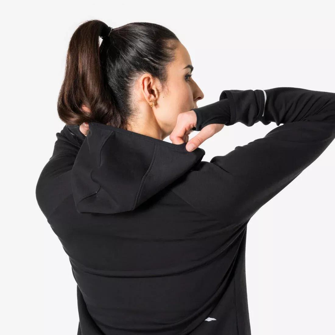 Women Warm Running Jacket - Kiprun Run 500 Warm, Black, No Color, large image number 4