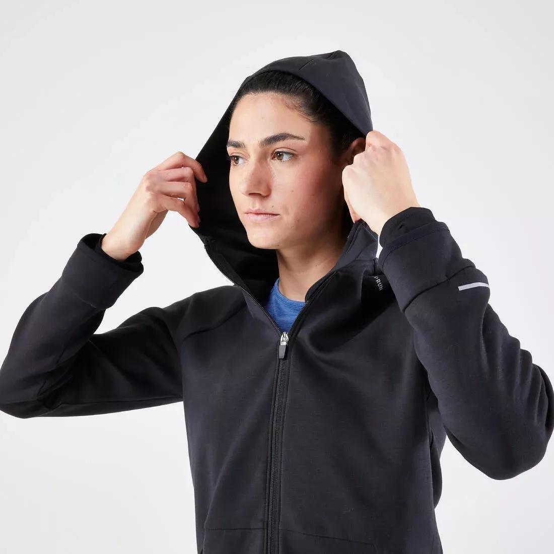 Women Warm Running Jacket - Kiprun Run 500 Warm, Black, No Color, large image number 5