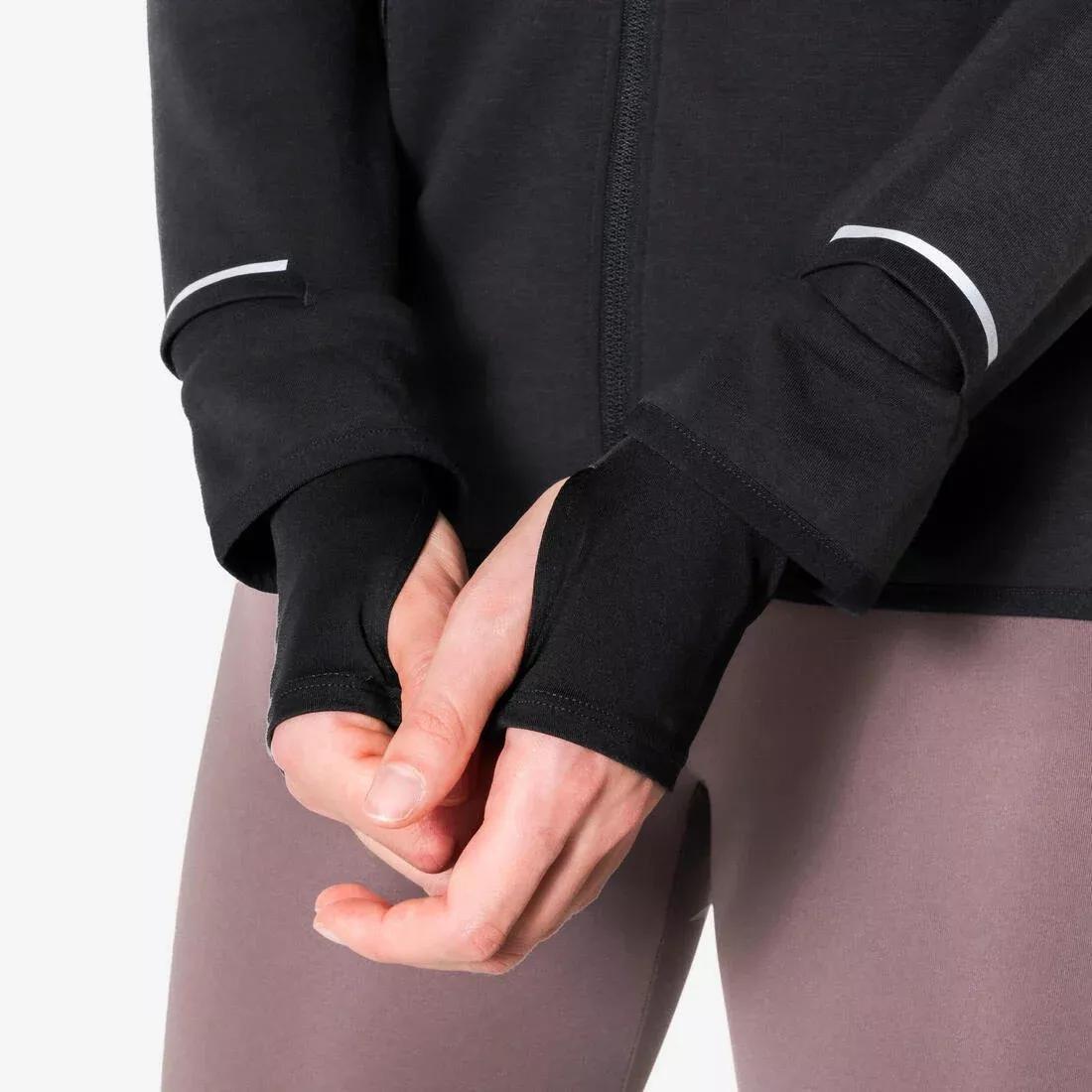 Women Warm Running Jacket - Kiprun Run 500 Warm, Black, No Color, large image number 6