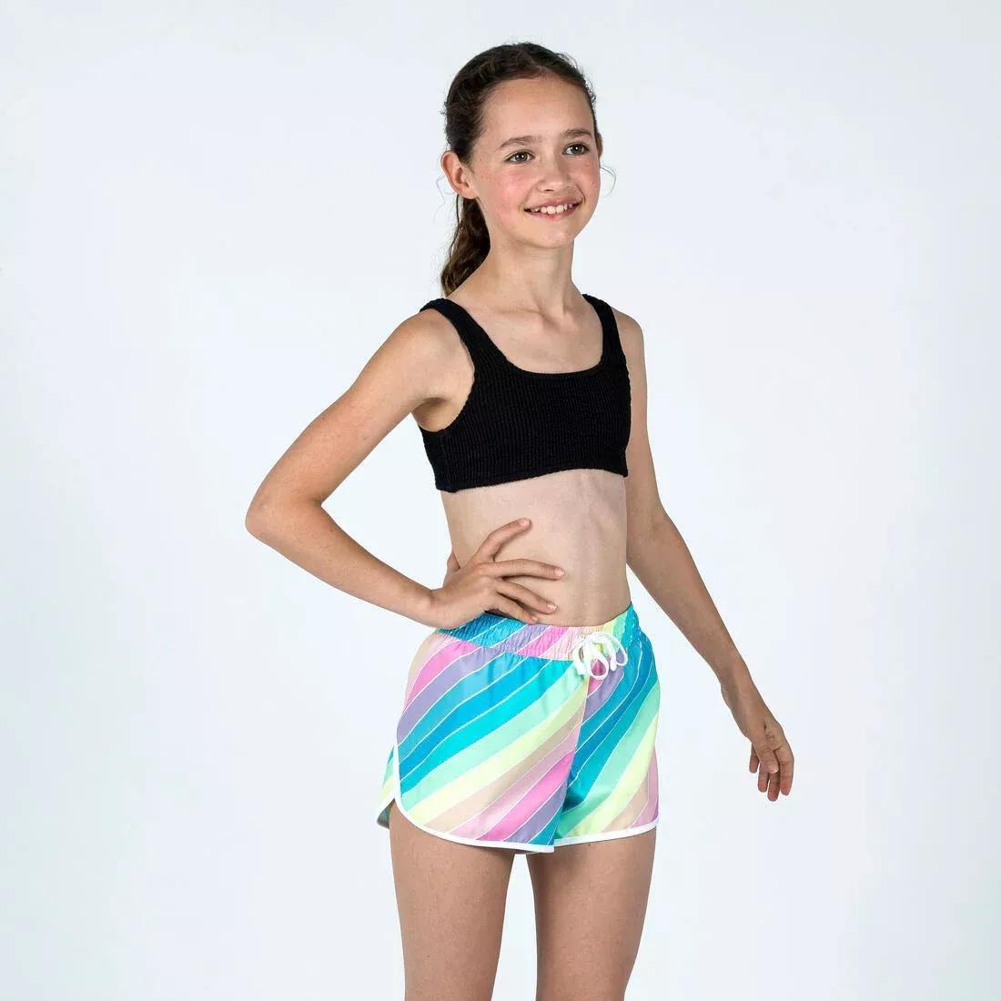 Kids Girls Swim Shorts - 100 Katy, Multicolour, , large image number 0