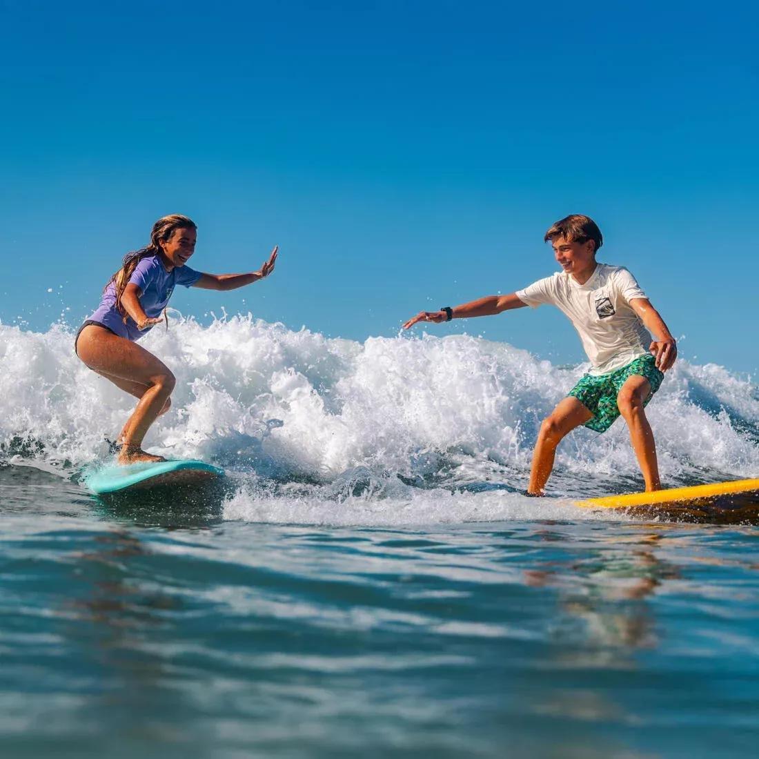 Kids&rsquo; short sleeve UV-protection surf t-shirt - 100, White, No Color, large image number 7