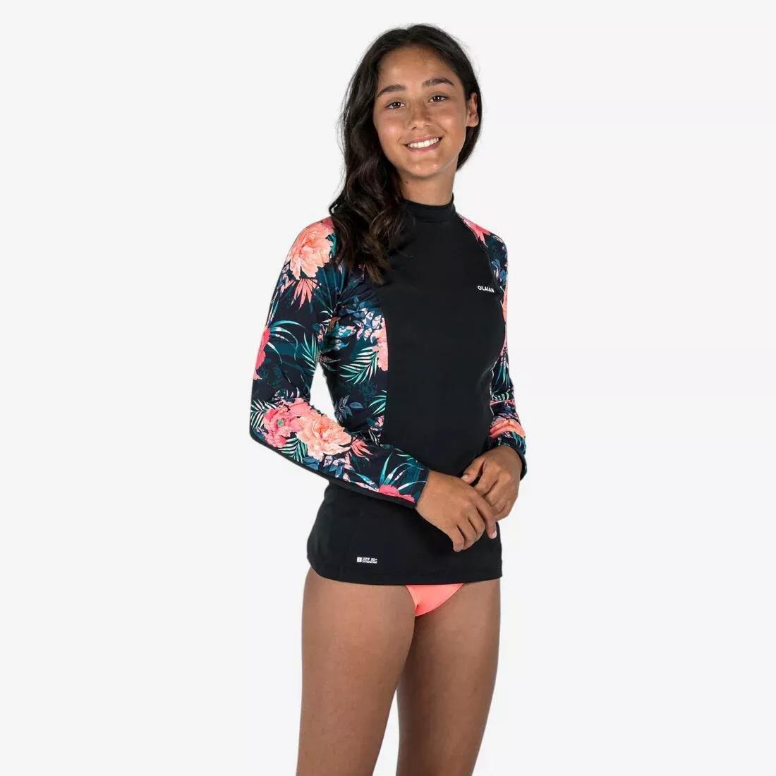 Kids Girls  anti-UV long-sleeved t-shirt - 500, No Color, large image number 0