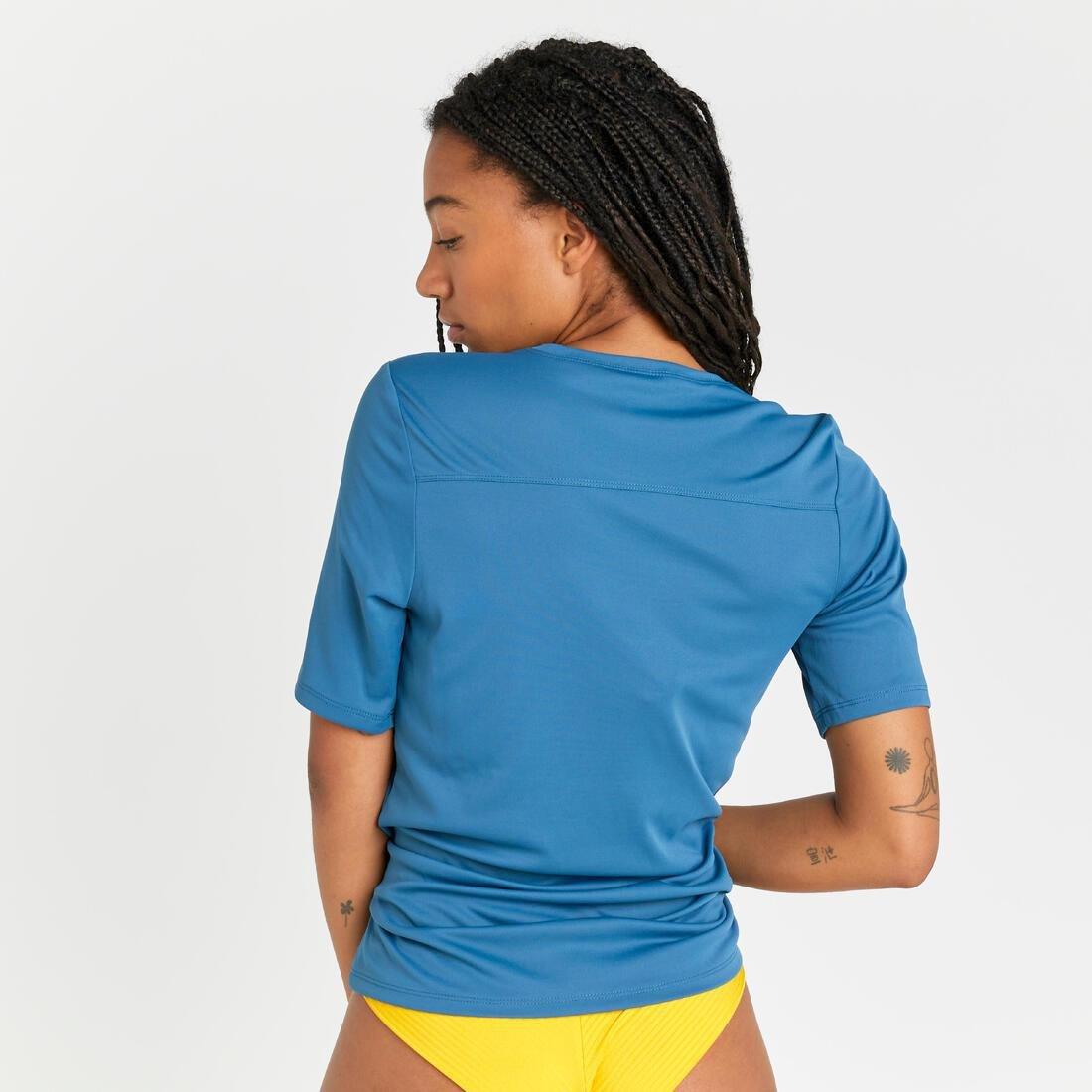 Women Surfing Short Sleeve Uv Protection T-Shirt, Blue, , large image number 10