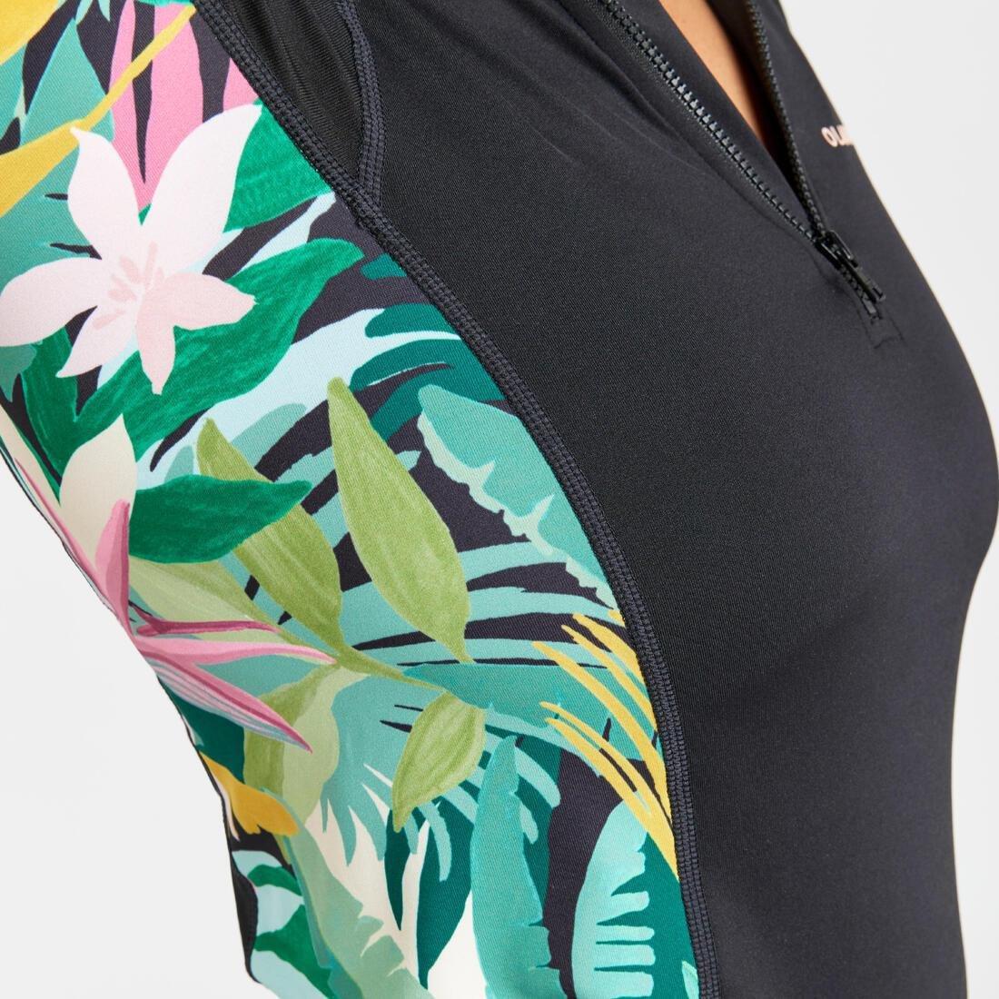 Women Long Sleeve T-Shirt Uv-Protection Surf Top - 500, Black, , large image number 5