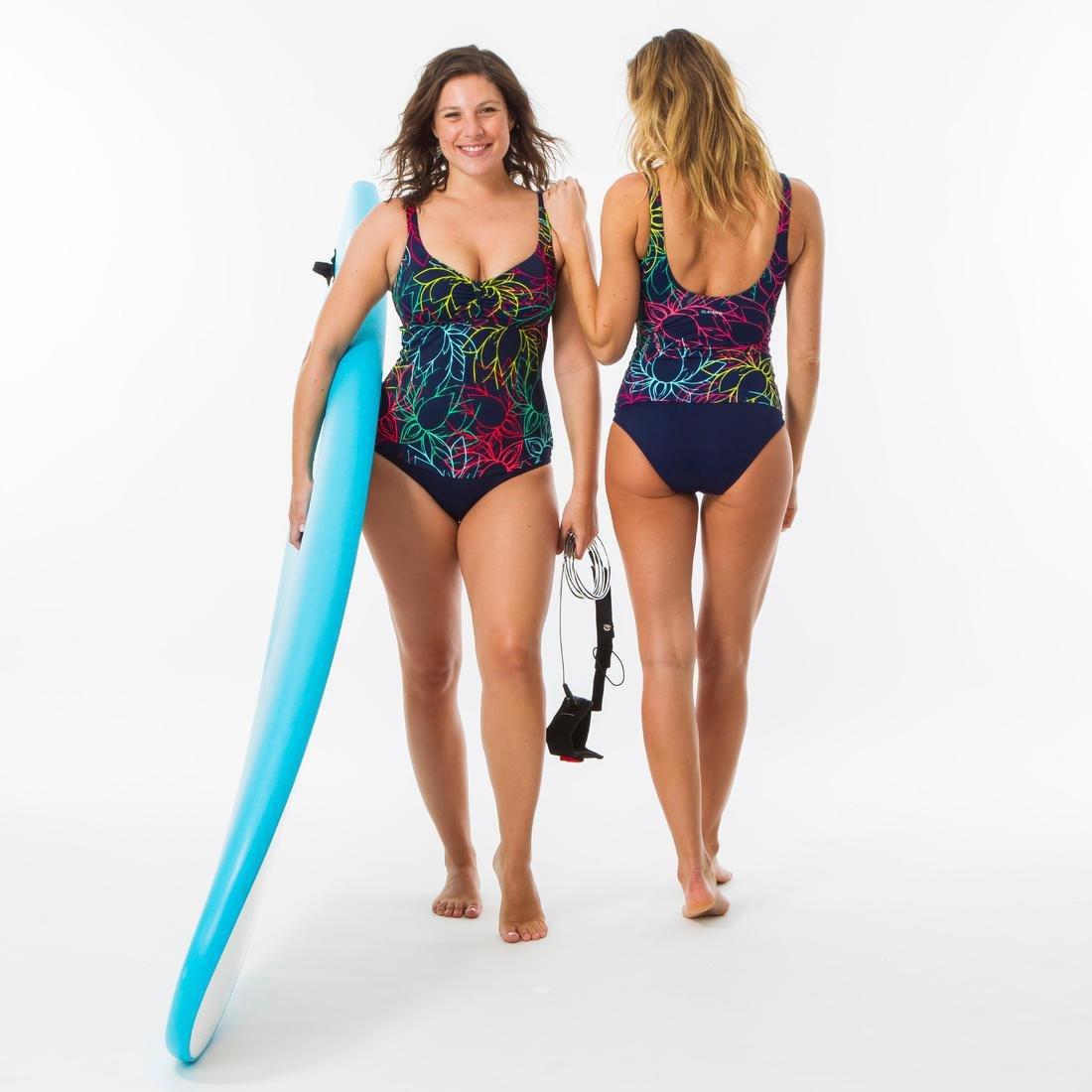 Women 1-Piece Body-Sculpting Swimsuit, Pink, No Color, large image number 3