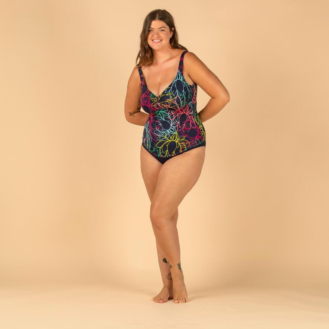Women 1-Piece Body-Sculpting Swimsuit, Pink, No Color, large image number 12
