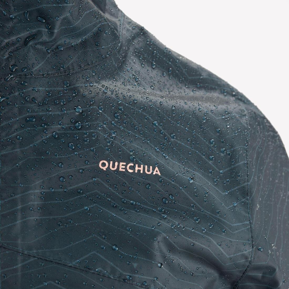 Waterproof Hiking Jacket - MH100 Zip - Child 7-15 years, Blue, No Color, large image number 2