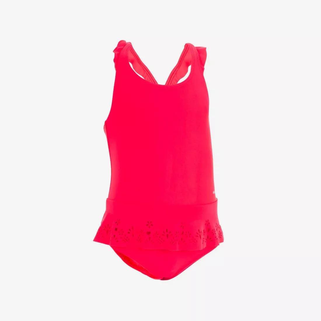 Baby Girls' 1-Piece Miniskirt Swimsuit, No Color, large image number 0