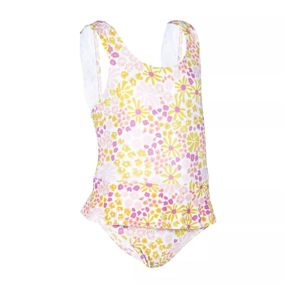 Baby Girls' 1-Piece Miniskirt Swimsuit, No Color, large image number 1