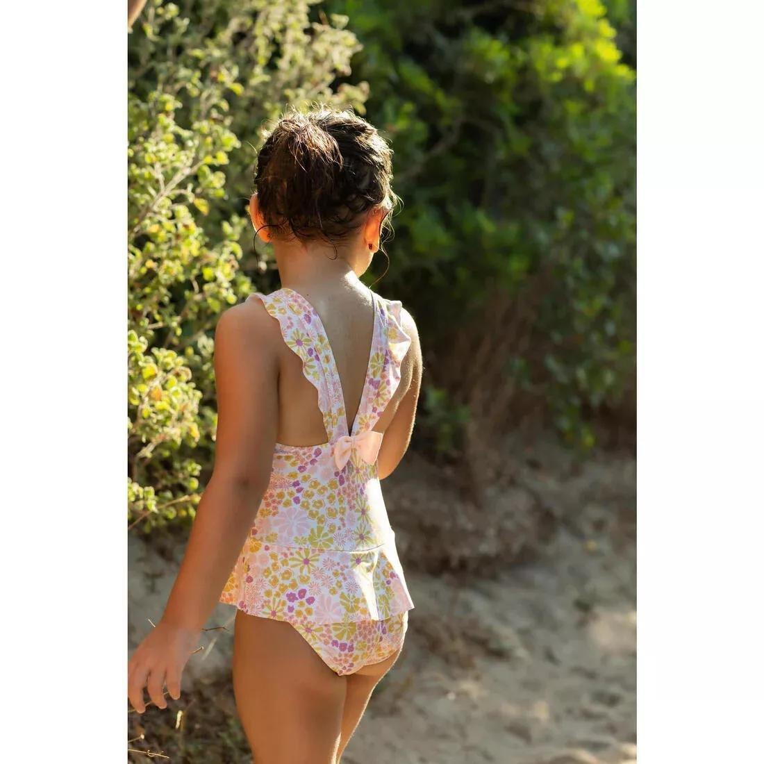 Baby Girls' 1-Piece Miniskirt Swimsuit, No Color, large image number 5