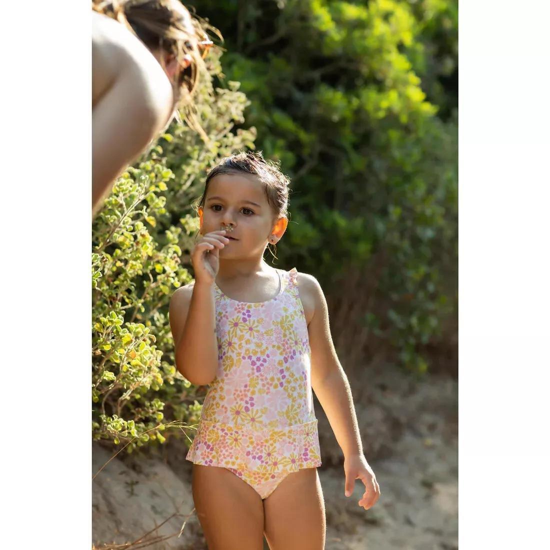 Baby Girls' 1-Piece Miniskirt Swimsuit, No Color, large image number 7
