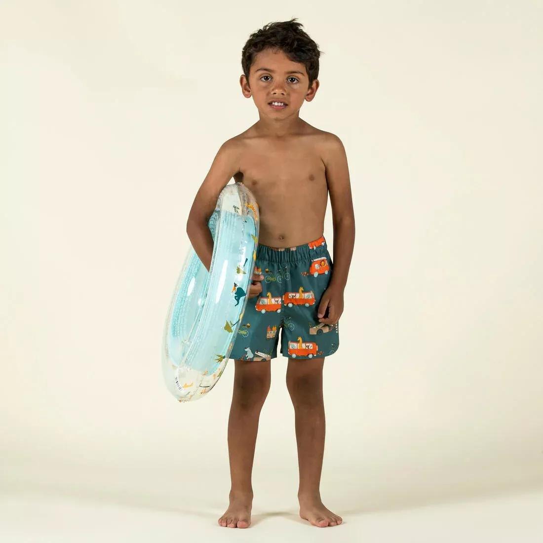 Kids Boys Printed Swim Shorts, Blue, , large image number 1