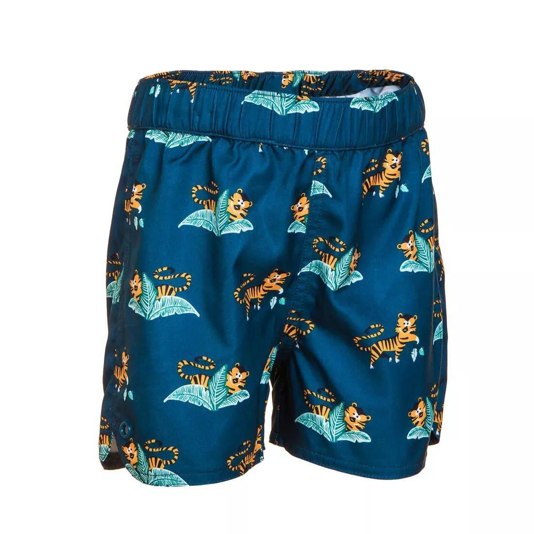 Kids Boys Printed Swim Shorts, Blue, , large image number 4
