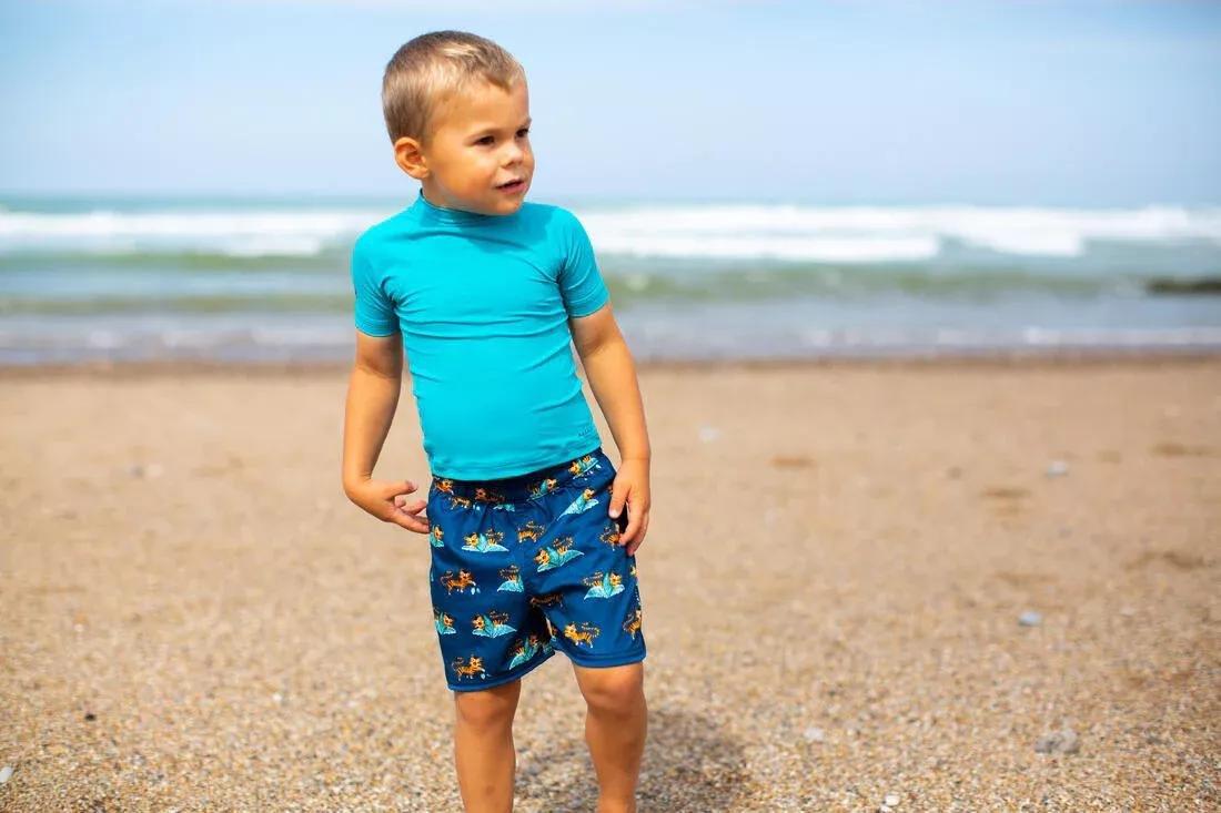 Kids Boys Printed Swim Shorts, Blue, , large image number 8