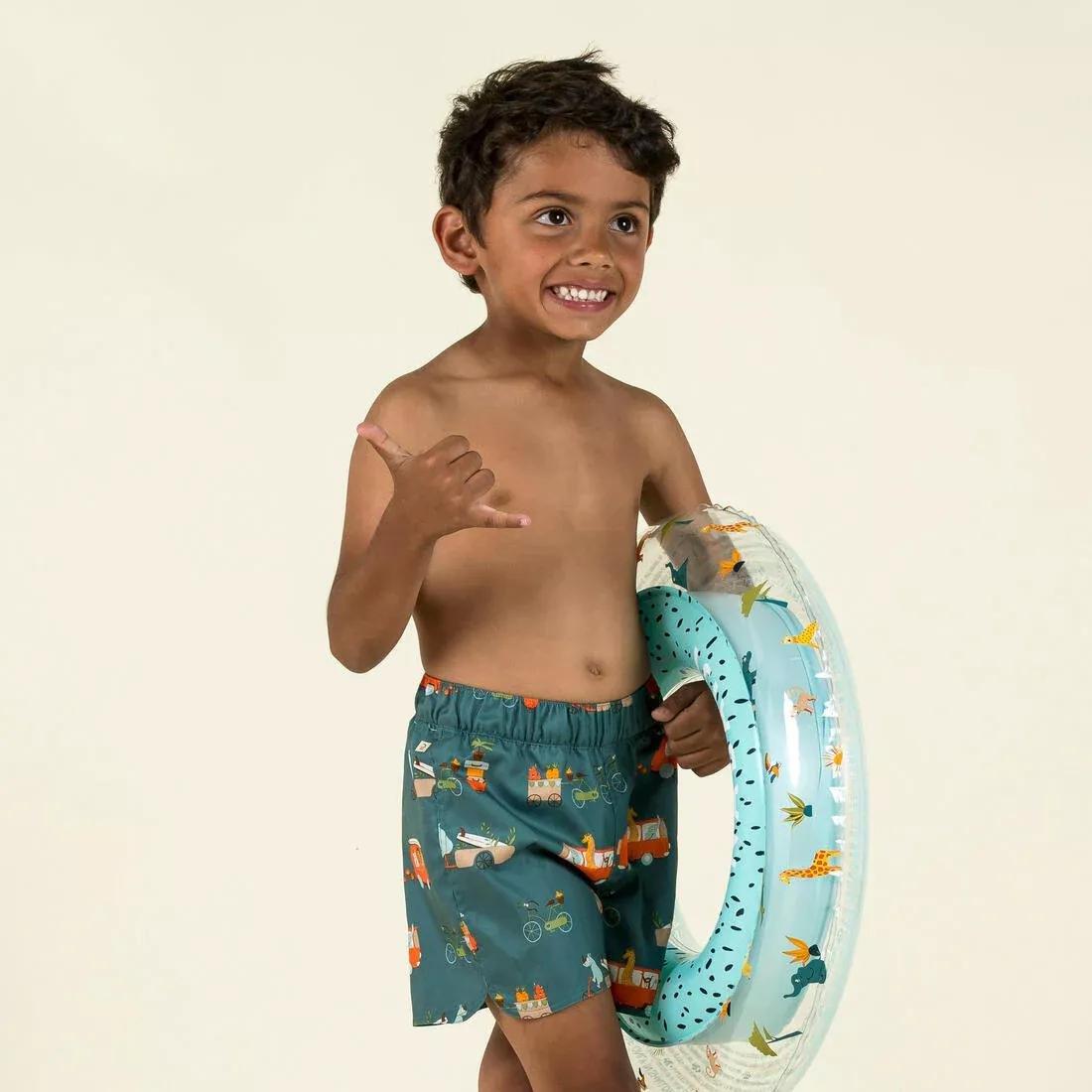 Kids Boys Printed Swim Shorts, Blue, , large image number 9